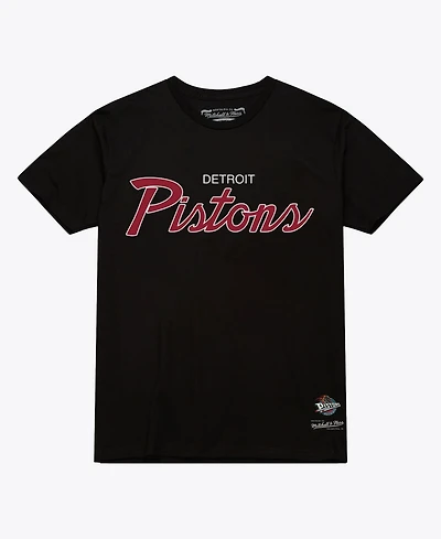 Mitchell & Ness Men's Black Detroit Pistons Vintage Wordmark T-Shirt