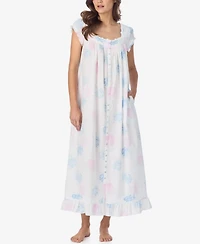 Eileen West Women's Floral Cap-Sleeve Ballet Nightgown