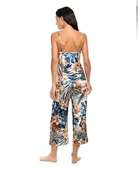 Linea Donatella Women's Printed Top and Cropped Pants, 2-Piece Set