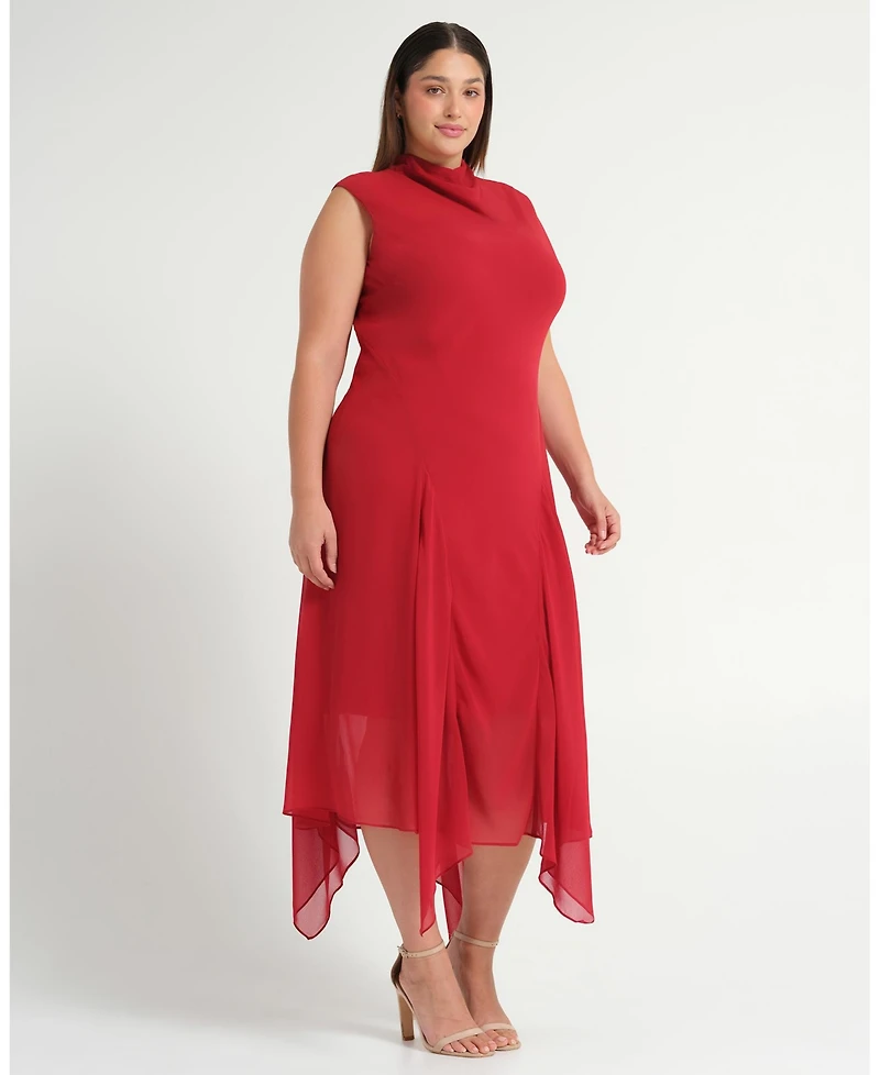 Estelle Women's Holly Halter Assymetric Sheath Midi Dress
