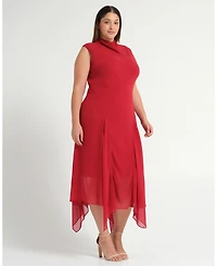 Estelle Women's Holly Halter Assymetric Sheath Midi Dress
