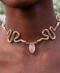 Ettika Gold-Plated Imitation Pearl Serpentina Choker Necklace