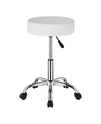 Gouun Height-Adjustable Rolling Swivel Stool with 450 lb Capacity, Pu Leather Seat