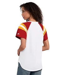 Starter Women's White Kansas City Chiefs Game On Notch Neck T-Shirt
