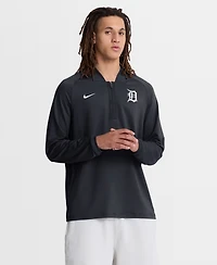 Nike Men's Navy Detroit Tigers Authentic Collection Dri-fit Raglan Half-Zip Pullover