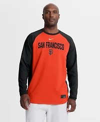 Nike Men's Orange San Francisco Giants Authentic Collection Raglan Dri-fit Sweatshirt