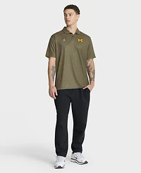 Jordan Men's Maize Michigan Wolverines 2025 Coaches Premium Tour Stripe Dri-fit Polo Shirt