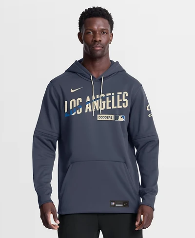 Nike Men's Navy Los Angeles Dodgers Authentic Collection City Connect Therma-fit Hoodie