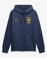 Nike Men's Navy Milwaukee Brewers Primetime Lockup Full-Zip Hoodie