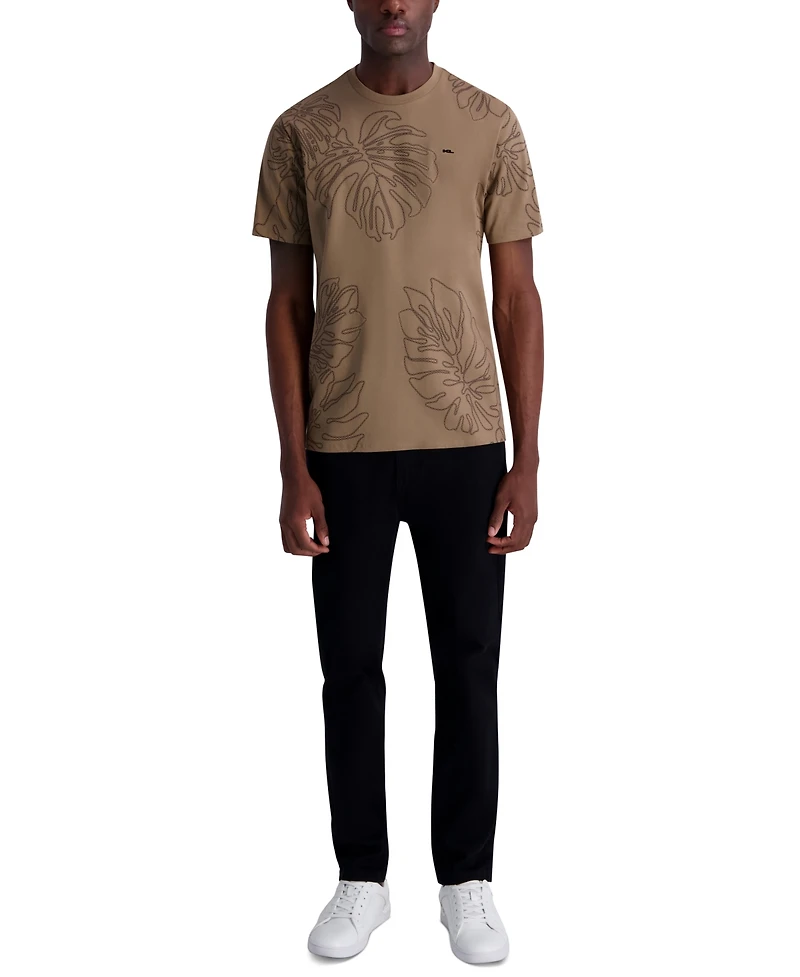 Karl Lagerfeld Paris Men's Large Palm Leaf Graphic T-Shirt
