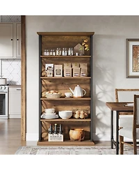 Slickblue Modern 6 Tier Bookcase with Metal Frame for Home Office