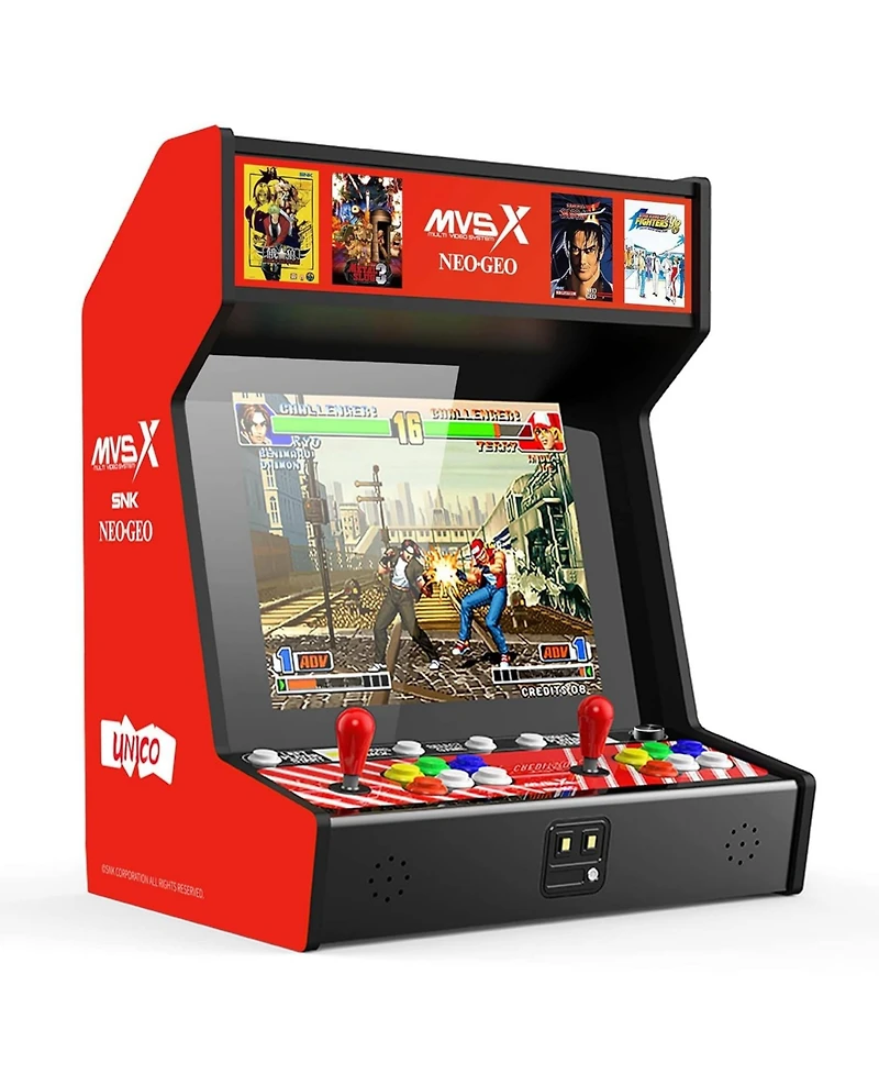Unico Mvsx Home Arcade Bartop Console with 50 Snk Classic Games Including King of Fighters, Metal Slug, Samurai Showdown and More