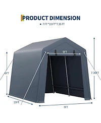 gaomon Portable Outdoor Storage Shed with Roll-Up Zipper Door and Vents, 240G Heavy-Duty Shelter Waterproof Pe Tarp