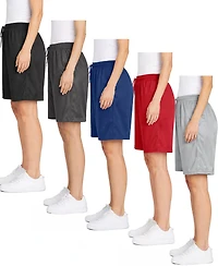 Jump Start Women's Loose Fit Moisture-Wicking Performance Dazzle Shorts-5 Pack