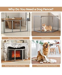 Cozito 30 in Tall Wooden Pet Fence for Cats, Small and Medium Dogs