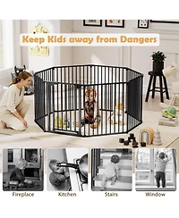 Cozito 8-Panel Extra Wide Adjustable Gate with Auto-Close Door