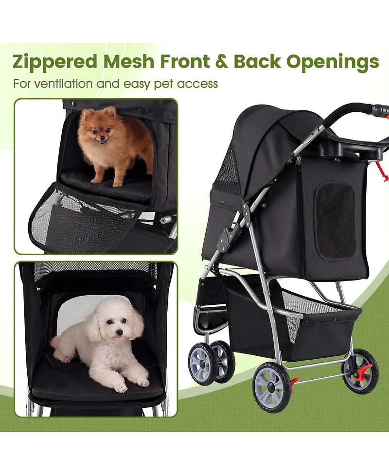 Cozito Wheel Pet Stroller for Small Dogs and Cats up to 33 lbs