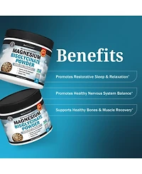 BioSchwartz Magnesium Bisglycinate Powder Supplement, Unflavored, 60 Servings, Non-gmo, Third-Party Tested, 237 Gram