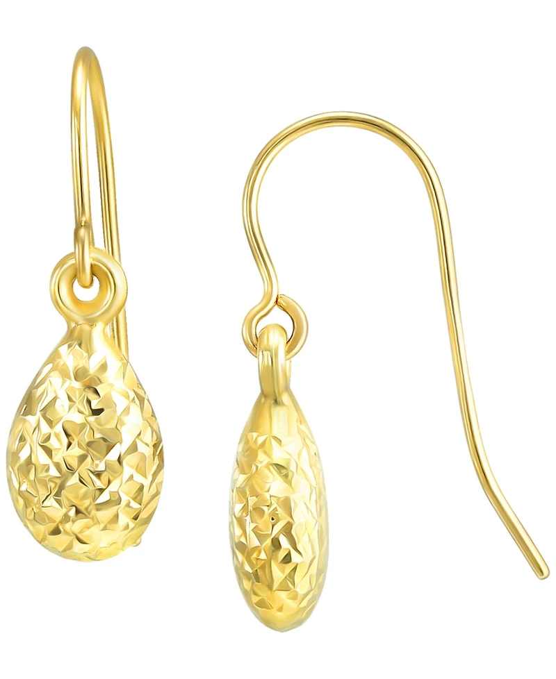 Macy's Crystal-Cut Teardrop Dangle Earrings in 10k Yellow Gold