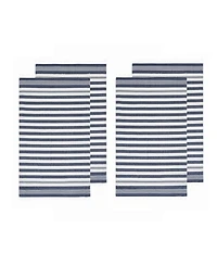 Oceanfront Resort Cotton Salty Stripe Sand-Free Turkish Beach Towels, Set of 4