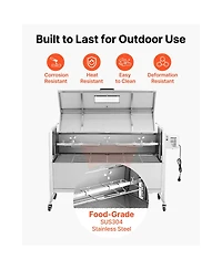 Cozito Rotisserie Grill, 38W Stainless Steel Spit Roaster with Wheels