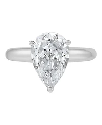 Macy's Igi Certified Lab Grown Pear Diamond (3-1/4 ct. t.w.) Ring 14k Yellow & White Gold
