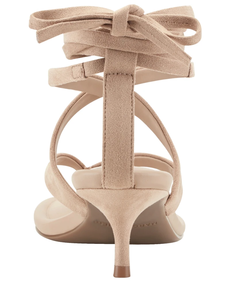 Marc Fisher Women's Yoyo Strappy Ankle Wrap Kitten Heel Sandals