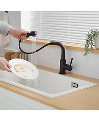 Phying Kitchen Sink Faucet with Pull Out Sprayer Multifunctional Mini Bar Prep Faucet Modern Bathroom Sink Faucet for Home Kitchen Bathroom Bar