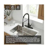 Phying Stainless Steel Kitchen Faucet Single Handle Single Hole or 3 Hole Industrial Pull Down Sprayer Faucet for Farmhouse Camper Rv Laundry Wet