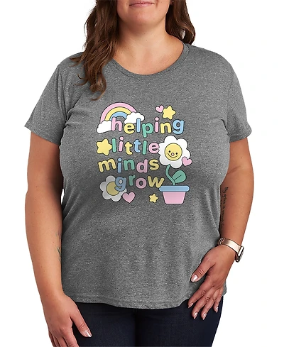 Hybrid Apparel Plus Instant Message Helping Little Minds Grow Graphic T-Shirt