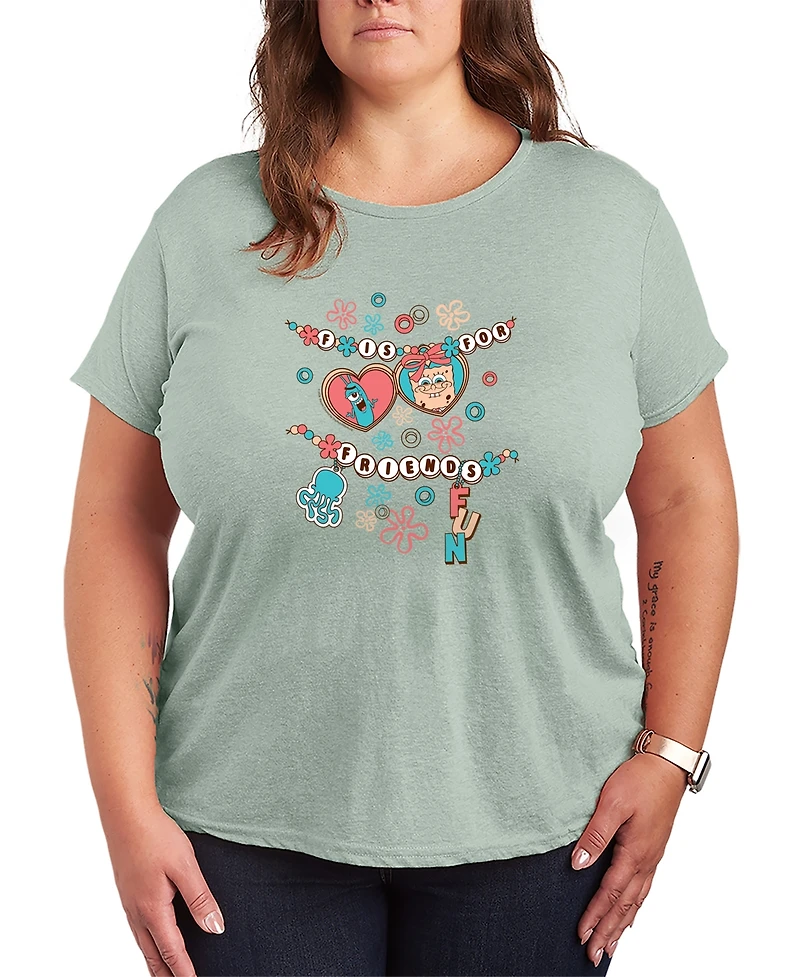 Hybrid Apparel Plus SpongeBob SquarePants Fun Friendship Bracelet Graphic T-Shirt