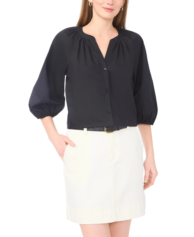 Vince Camuto Women's Raglan-Sleeve Button-Down Blouse