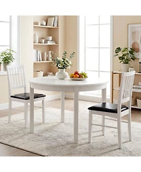 Gymax Dining Chairs Set of 4 With Hollowed Backrest Padded Seat and Rubber Wood Legs