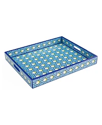 Jonathan Adler Basketweave 17" Lacquer Tray