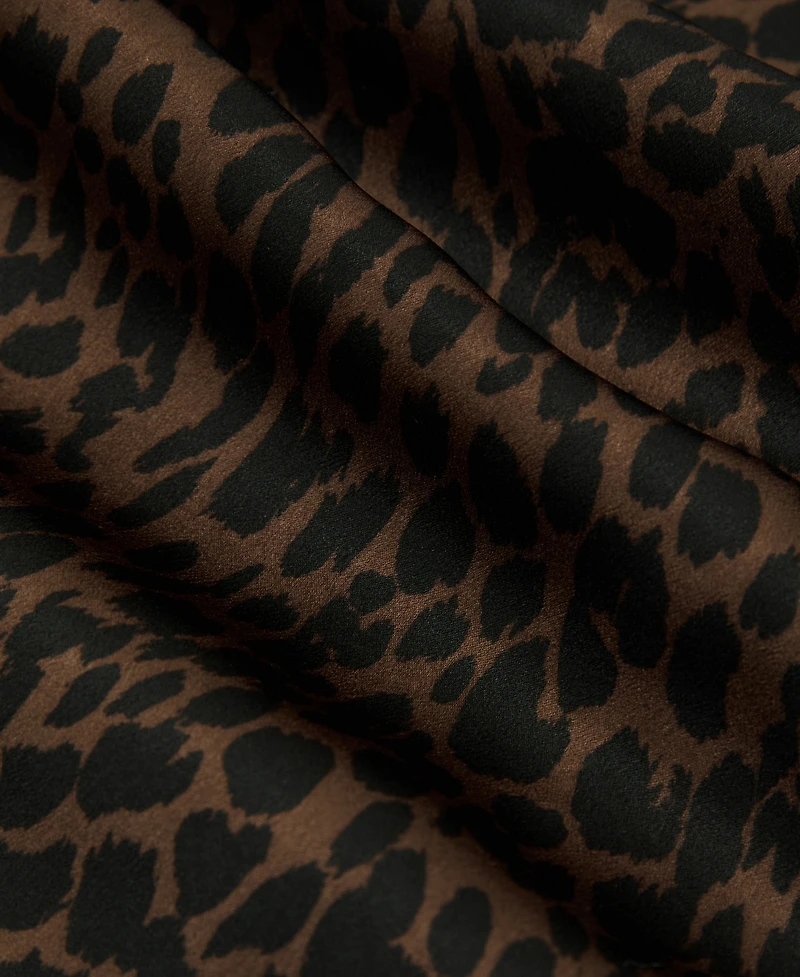 Reiss Women's Silk Animal-Print Short-Sleeve Top