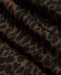 Reiss Women's Silk Animal-Print Short-Sleeve Top