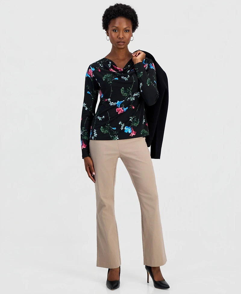 I.n.c. International Concepts Petite Floral-Print Cowl Neck Top, Macy's Exclusive