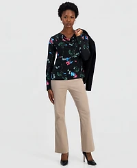 I.n.c. International Concepts Petite Floral-Print Cowl Neck Top, Macy's Exclusive
