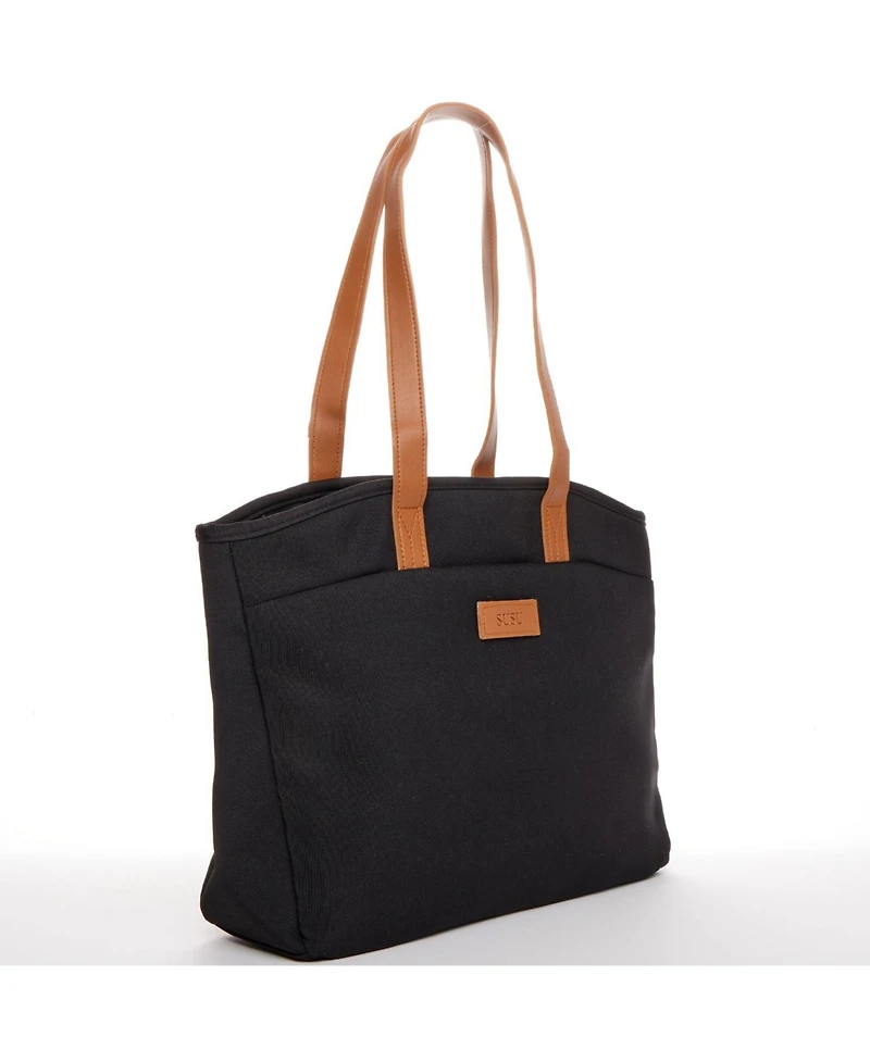Susu Women's Canvas Laptop Tote Bag Commuter Work Everyday Shoulder Purse