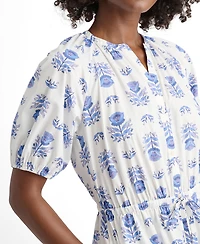 UNTUCKit Women's Stretch Cotton Printed Brigette Midi Dress