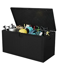 gaomon Gallon Outdoor Storage Box, Lockable Uv Resistant Storage Chest, Large Waterproof Resin Patio Storage Bin, Suitable for Patio