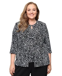 Alex Evenings Plus Glitter Knit Top and Jacket, 2-Piece Set