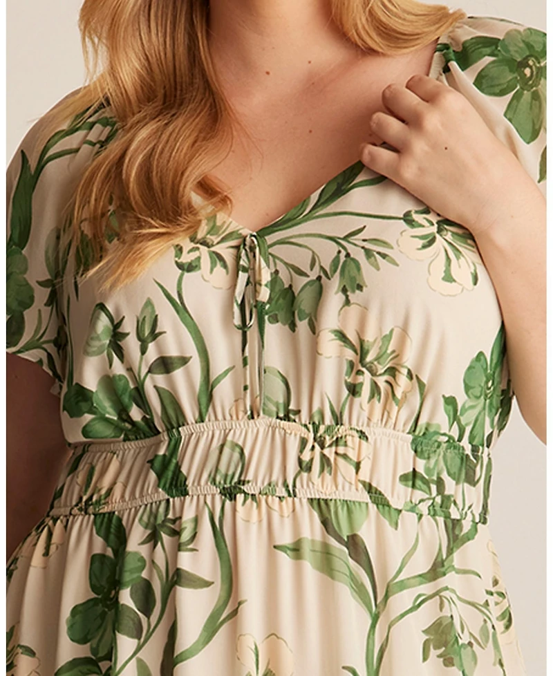 Estelle Women's Anaya Petal Flutter Sleeve Summer Midi Dress