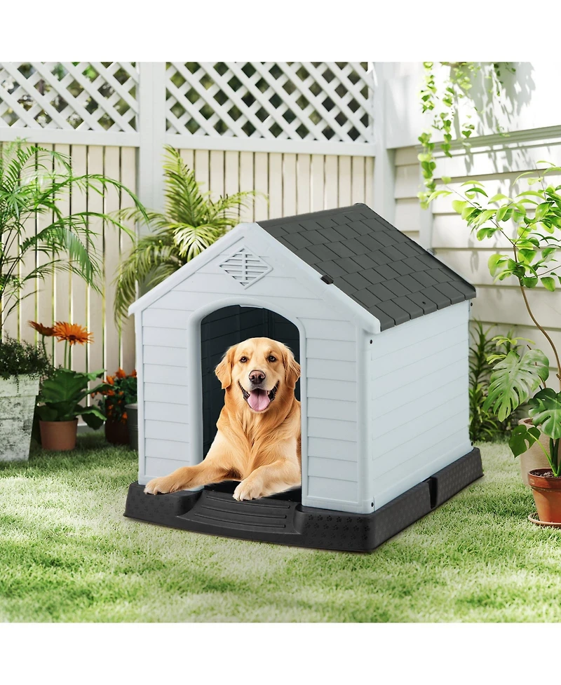 Cozito Dog House for Small Dogs Plastic with Elevated Floor