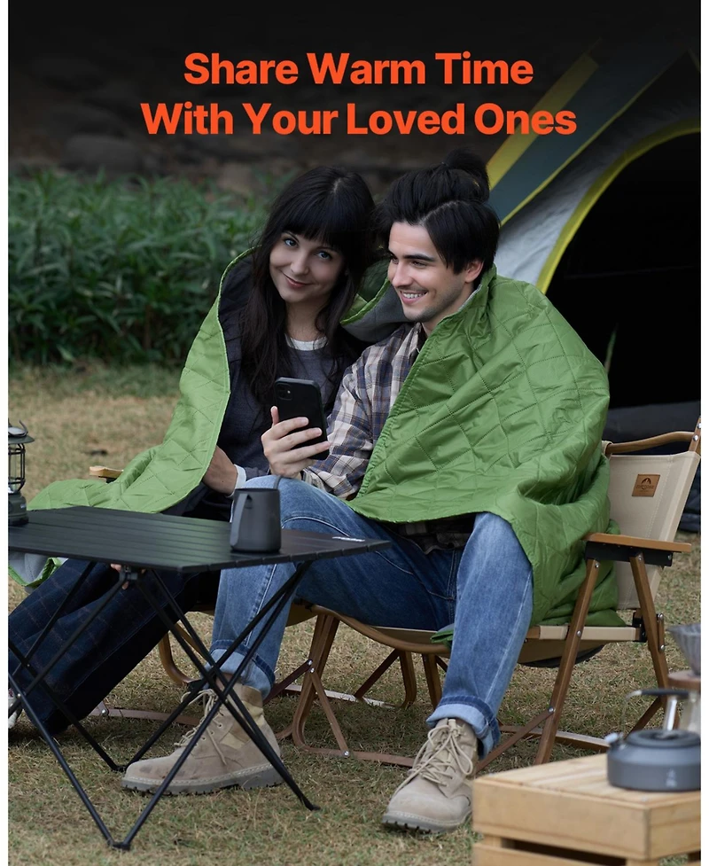 Cozito Camping Blanket, 82 x 55 inches 330 Gsm Polyester Fleece Stadium Blanket