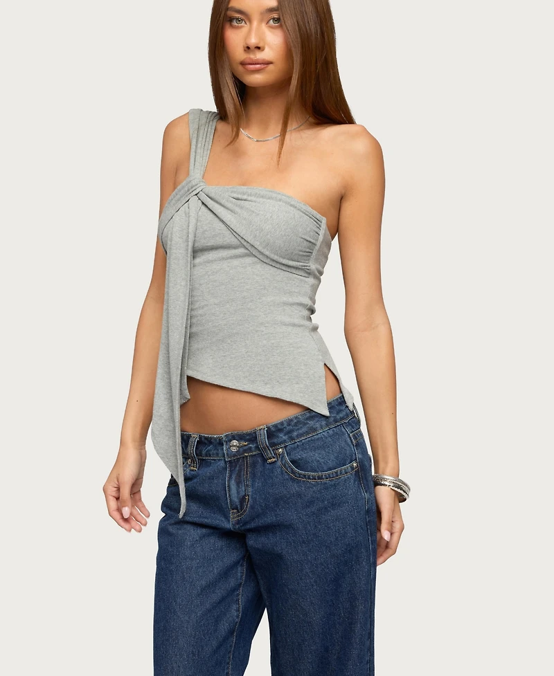 Edikted Women's Zoie Draped Tie One Shoulder Top