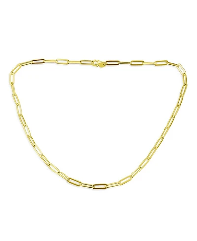 Bling Jewelry Paperclip Link Chain Necklace 14K Gold Over .925 Sterling Silver 18, 20 Inch Nickel-Free