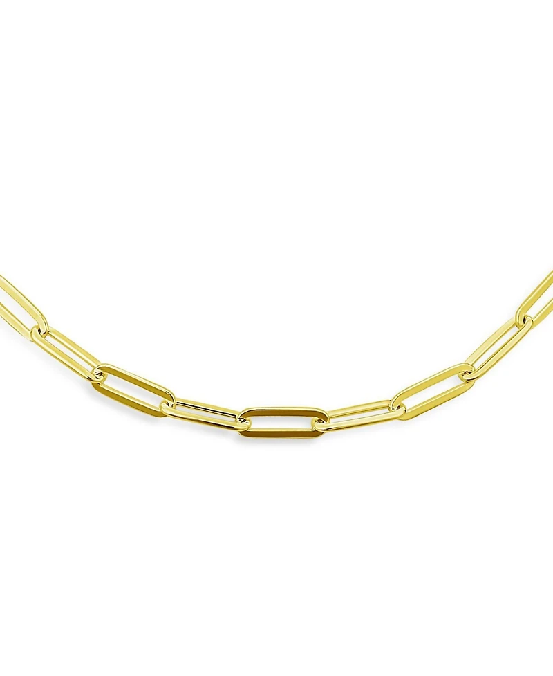 Bling Jewelry Paperclip Link Chain Necklace 14K Gold Over .925 Sterling Silver 18, 20 Inch Nickel-Free