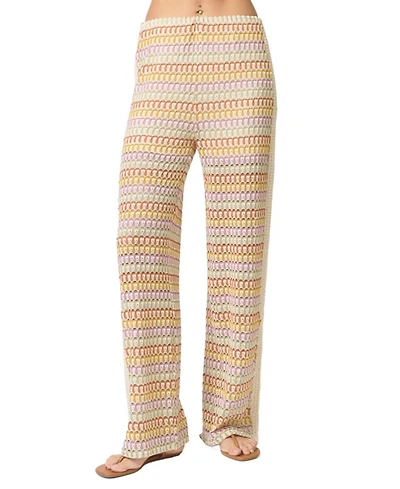 Central Park West Women's Celine Rainbow Crochet Mid Rise Pants