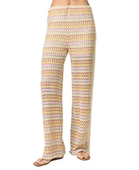 Central Park West Women's Celine Rainbow Crochet Mid Rise Pants